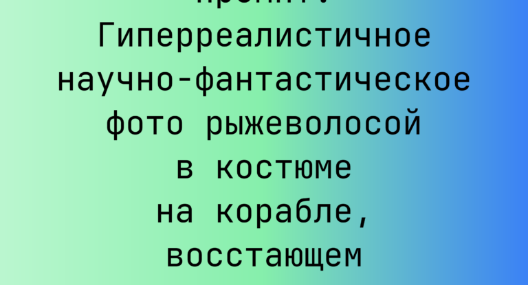 Промпт: Гиперреалистичное научно‑фантастическое фото рыжеволосой в костюме на корабле, восстающем из океана