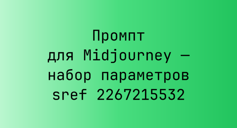 Промпт для Midjourney — набор параметров sref 2267215532