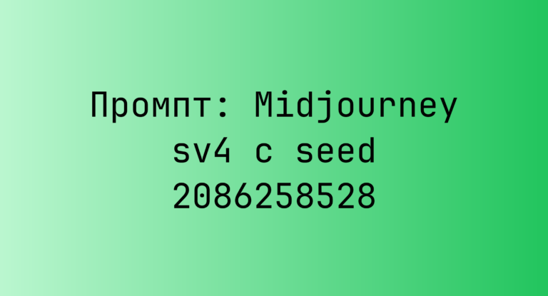Промпт: Midjourney sv4 с seed 2086258528