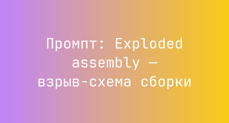 Промпт: Exploded assembly — взрыв‑схема сборки