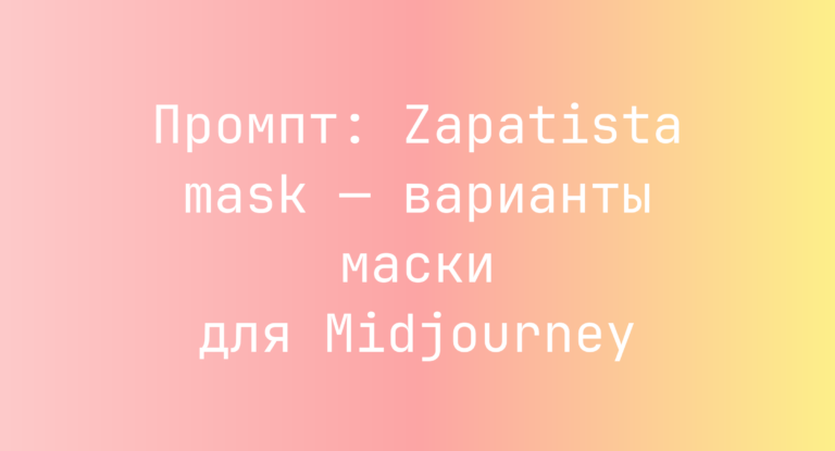 Промпт: Zapatista mask — варианты маски для Midjourney