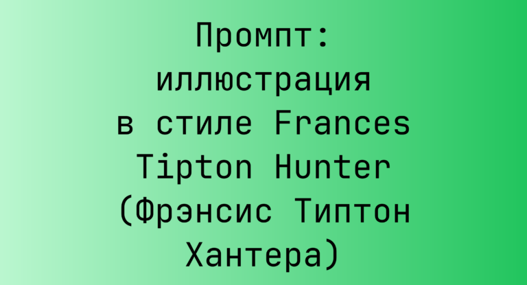 Промпт: иллюстрация в стиле Frances Tipton Hunter (Фрэнсис Типтон Хантера)