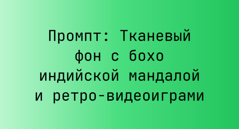 Промпт: Тканевый фон с бохо индийской мандалой и ретро-видеоиграми