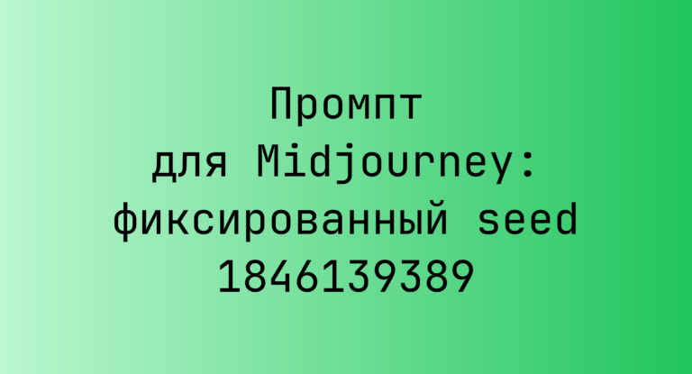 Промпт для Midjourney: фиксированный seed 1846139389