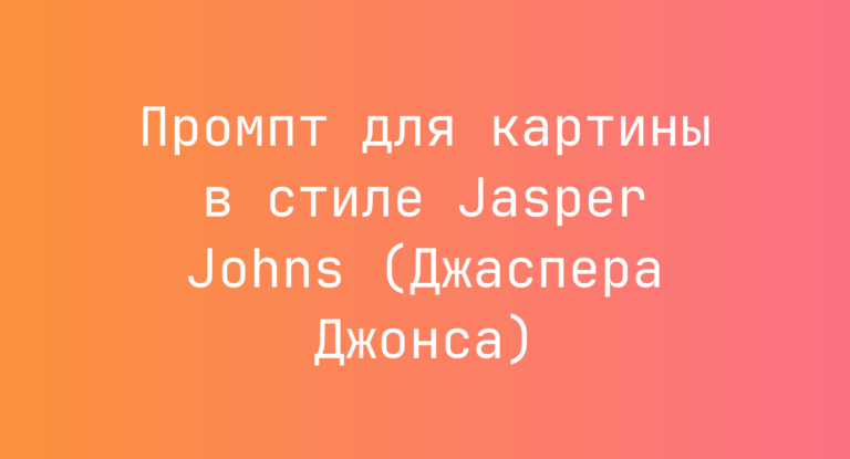 Промпт для картины в стиле Jasper Johns (Джаспера Джонса)