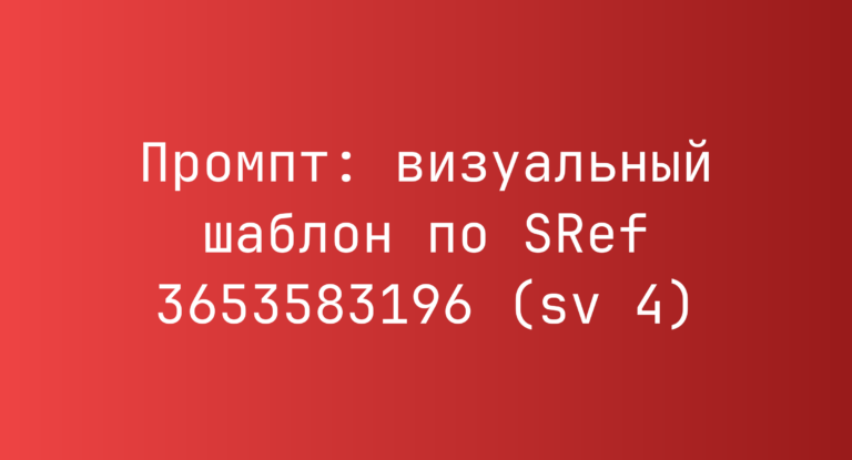 Промпт: визуальный шаблон по SRef 3653583196 (sv 4)