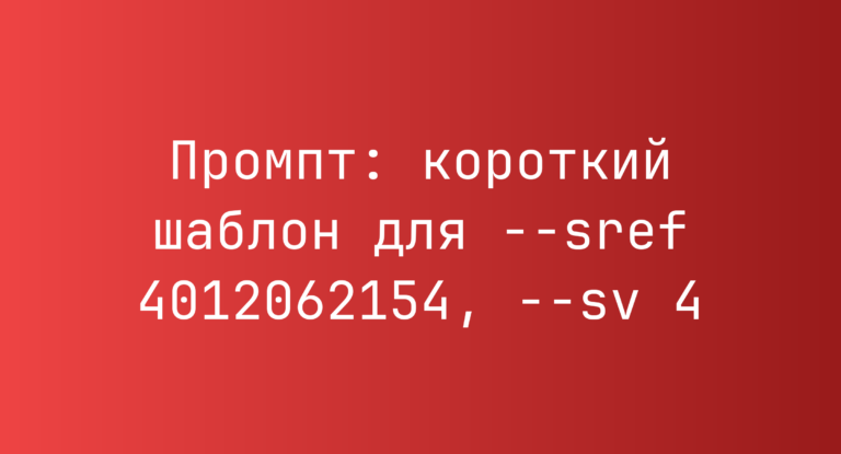 Промпт: короткий шаблон для –sref 4012062154, –sv 4