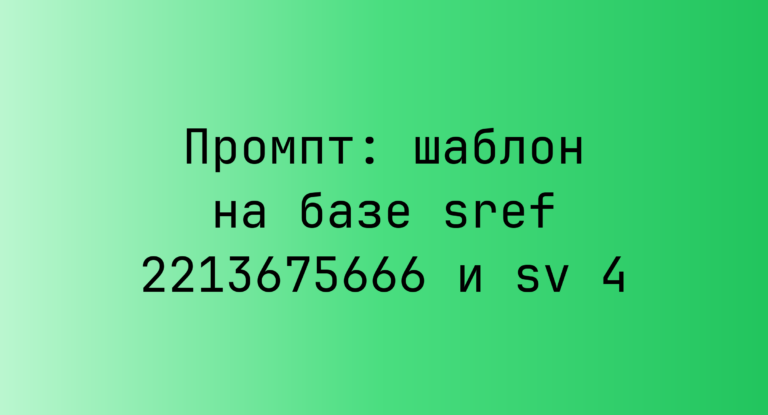 Промпт: шаблон на базе sref 2213675666 и sv 4