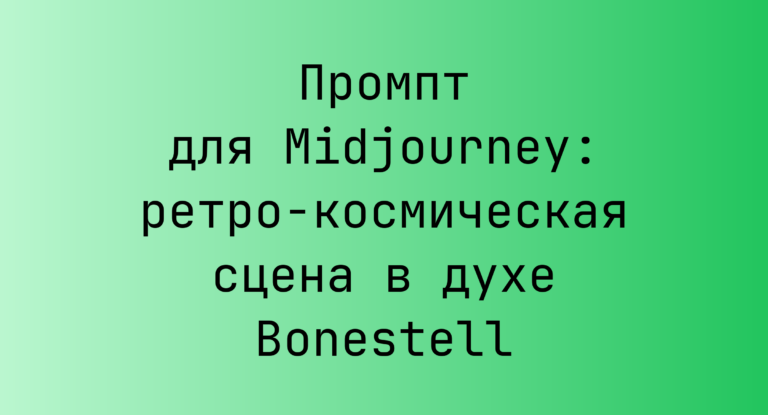 Промпт для Midjourney: ретро-космическая сцена в духе Bonestell