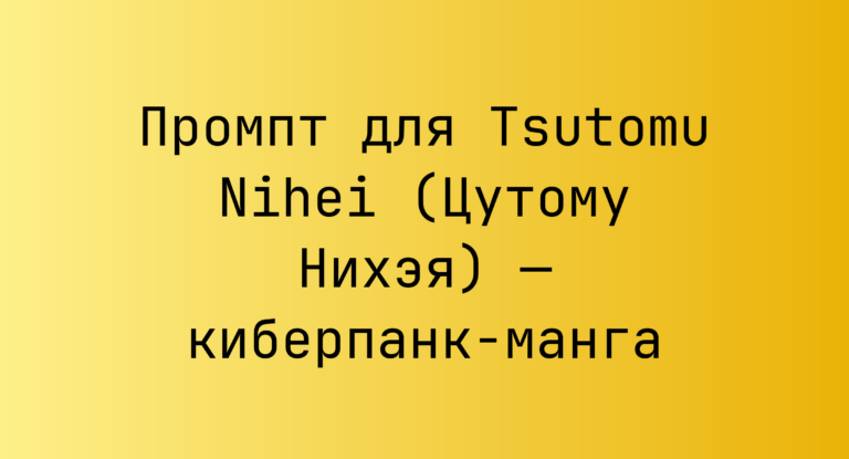 Промпт для Tsutomu Nihei (Цутому Нихэя) — киберпанк-манга