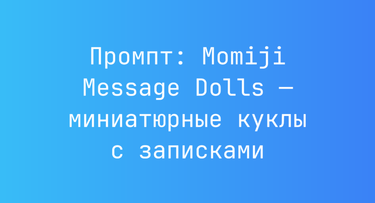 Промпт: Momiji Message Dolls — миниатюрные куклы с записками