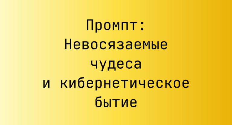 Промпт: Невосязаемые чудеса и кибернетическое бытие