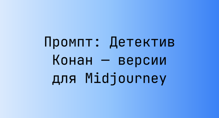 Промпт: Детектив Конан — версии для Midjourney