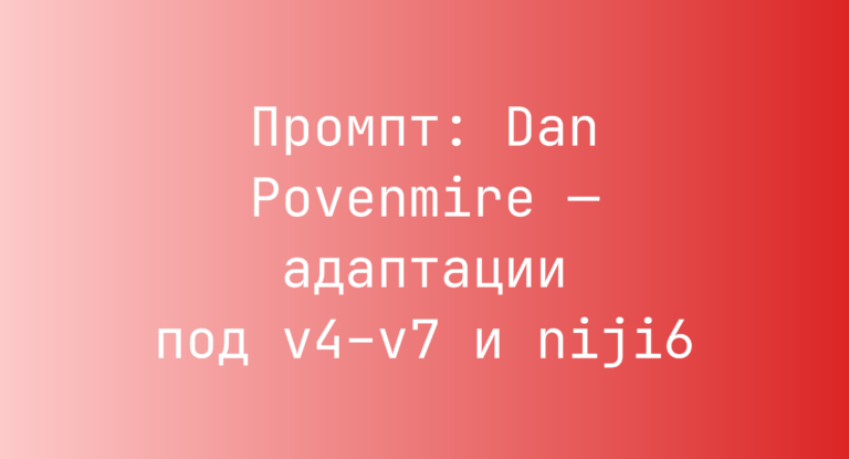 Промпт: Dan Povenmire — адаптации под v4–v7 и niji6