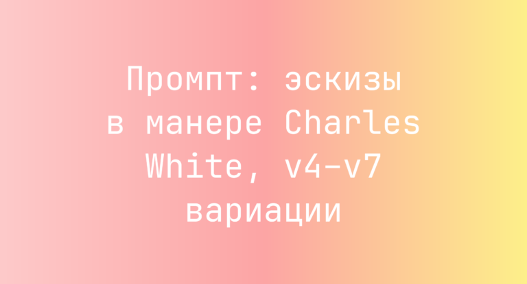 Промпт: эскизы в манере Charles White, v4–v7 вариации