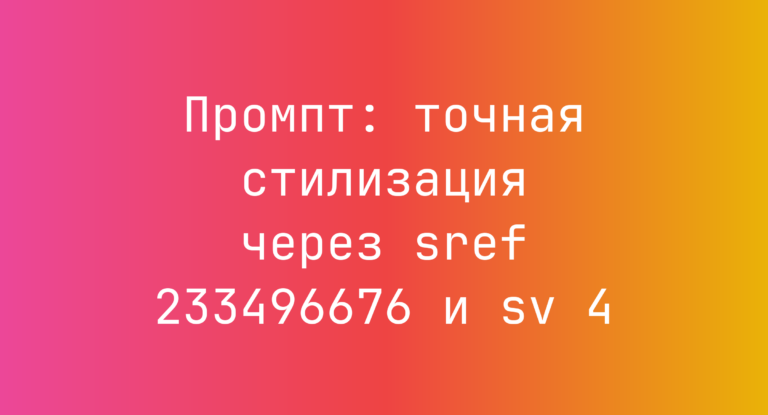 Промпт: точная стилизация через sref 233496676 и sv 4