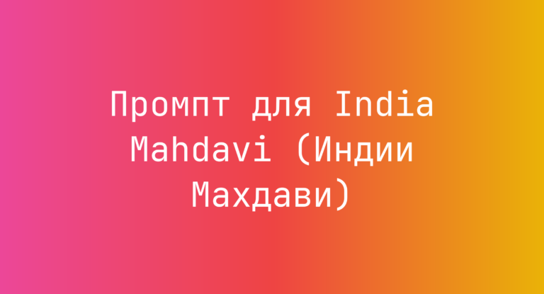 Промпт для India Mahdavi (Индии Махдави)