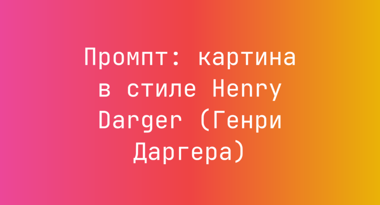 Промпт: картина в стиле Henry Darger (Генри Даргера)