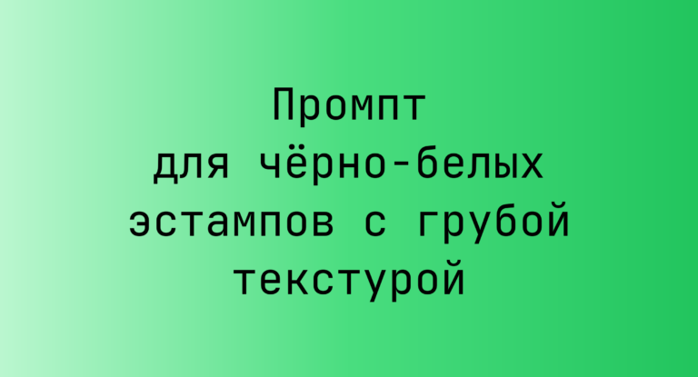 Промпт для черно-белых эстампов с грубой текстурой