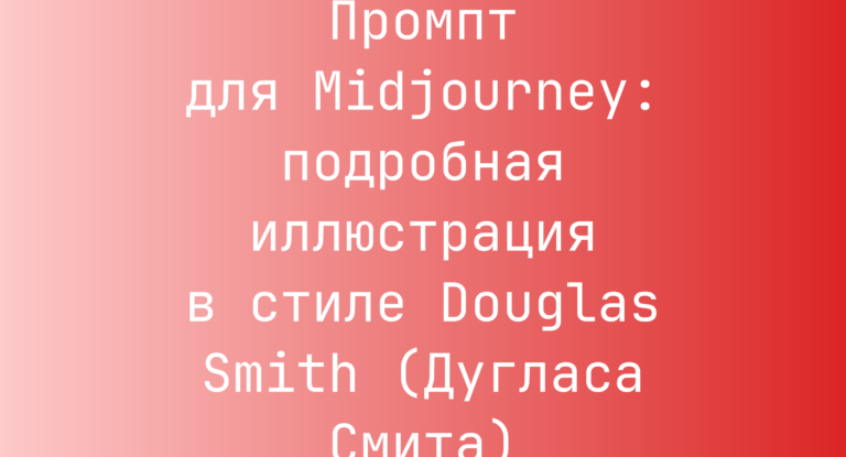 Промпт для Midjourney: подробная иллюстрация в стиле Douglas Smith (Дугласа Смита)