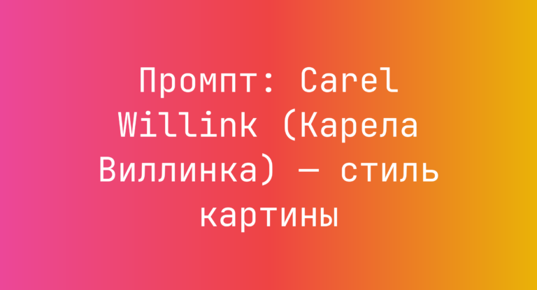 Промпт: Carel Willink (Карела Виллинка) — стиль картины