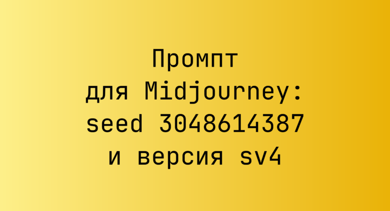 Промпт для Midjourney: seed 3048614387 и версия sv4