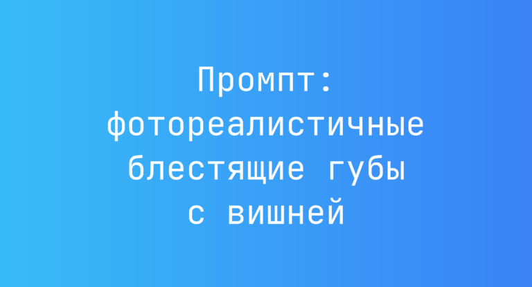 Промпт: фотореалистичные блестящие губы с вишней