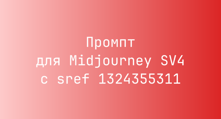 Промпт для Midjourney SV4 с sref 1324355311