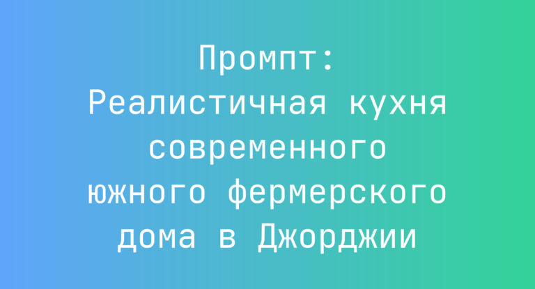 Промпт: Реалистичная кухня современного южного фермерского дома в Джорджии