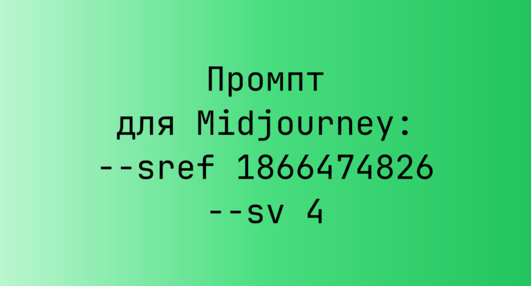 Промпт для Midjourney: –sref 1866474826 –sv 4