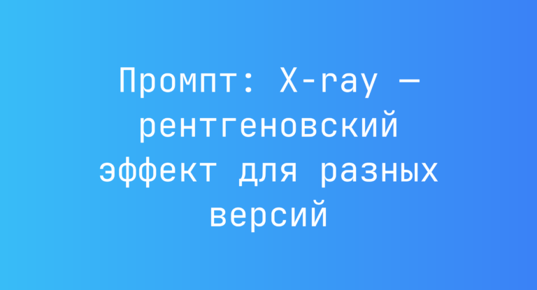 Промпт: X-ray — рентгеновский эффект для разных версий