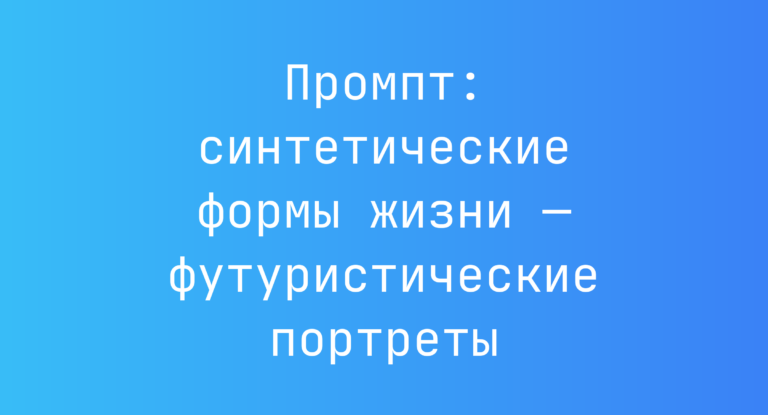 Промпт: синтетические формы жизни — футуристические портреты
