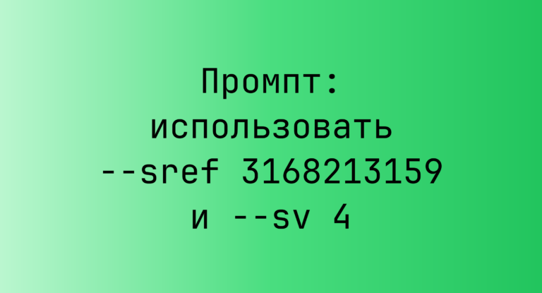 Промпт: использовать –sref 3168213159 и –sv 4