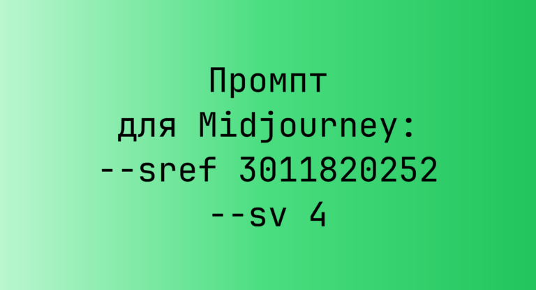 Промпт для Midjourney: –sref 3011820252 –sv 4
