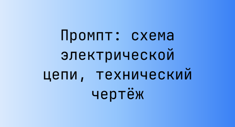 Промпт: схема электрической цепи, технический чертеж