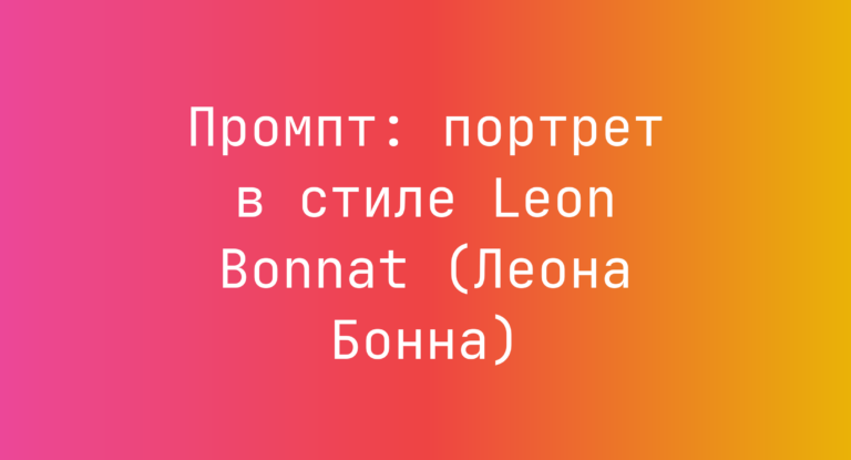 Промпт: портрет в стиле Leon Bonnat (Леона Бонна)
