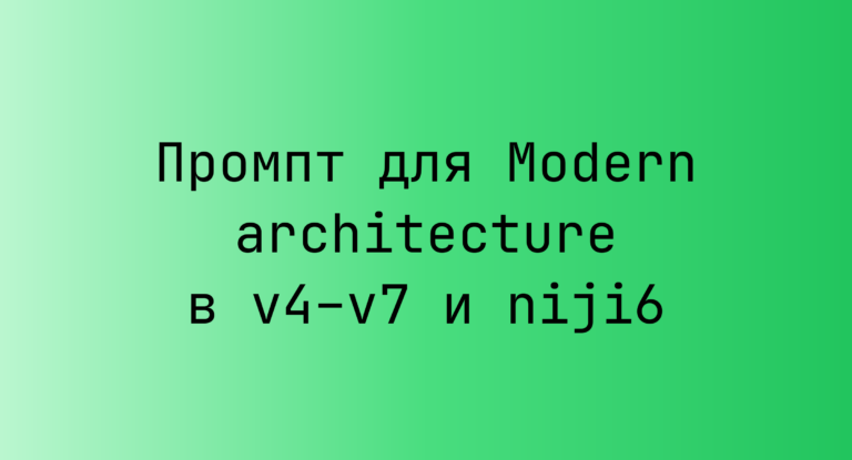 Промпт для Modern architecture в v4–v7 и niji6