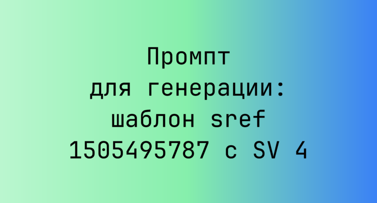 Промпт для генерации: шаблон sref 1505495787 с SV 4