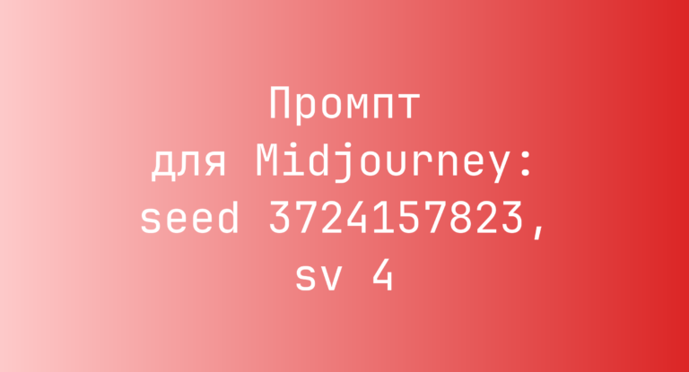 Промпт для Midjourney: seed 3724157823, sv 4