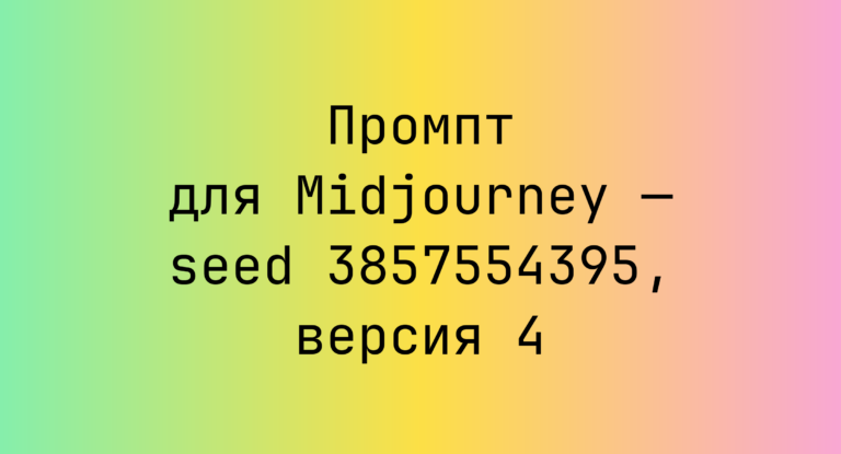Промпт для Midjourney — seed 3857554395, версия 4
