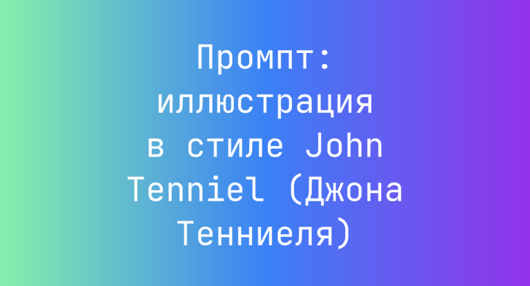 Промпт: иллюстрация в стиле John Tenniel (Джона Тенниеля)