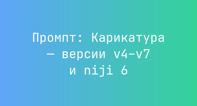 Промпт: Карикатура — версии v4–v7 и niji 6