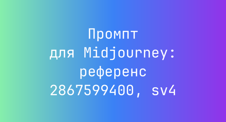 Промпт для Midjourney: референс 2867599400, sv4