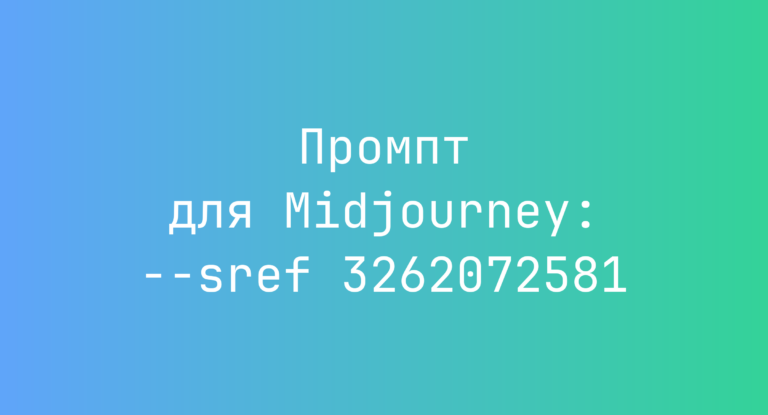 Промпт для Midjourney: –sref 3262072581