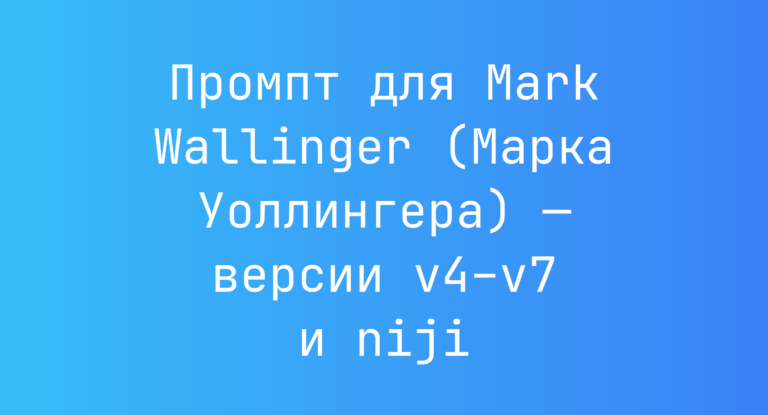 Промпт для Mark Wallinger (Марка Уоллингера) — версии v4–v7 и niji