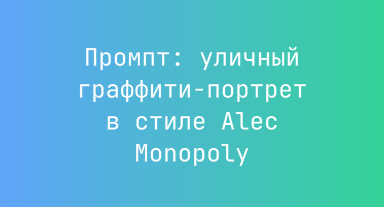 Промпт: уличный граффити-портрет в стиле Alec Monopoly