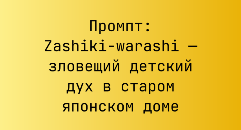 Промпт: Zashiki-warashi — зловещий детский дух в старом японском доме