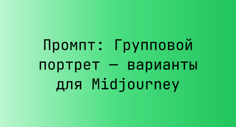 Промпт: Групповой портрет — варианты для Midjourney