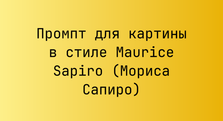 Промпт для картины в стиле Maurice Sapiro (Мориса Сапиро)