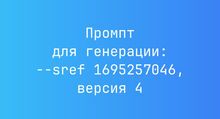 Промпт для генерации: –sref 1695257046, версия 4